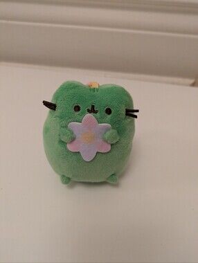 ✨3/25$ Pusheen Green Plush Keychain Cat with Pastel Flower